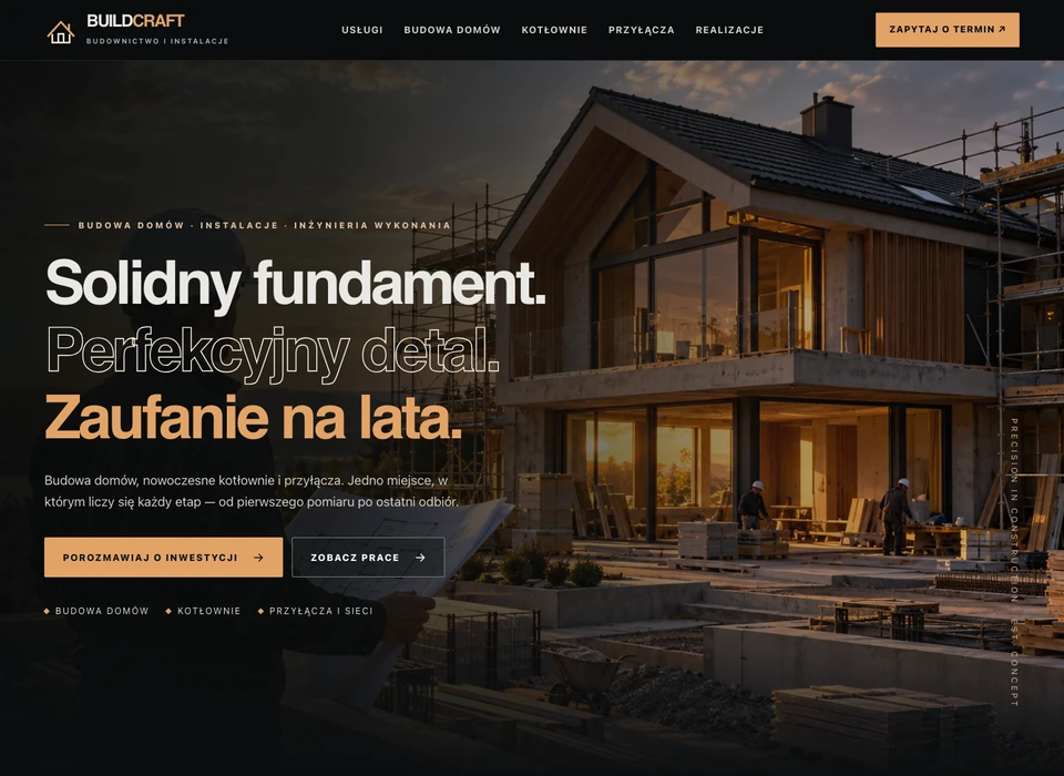 Podgląd strony BuildCraft dla branży: firma remontowo-budowlana